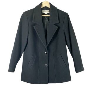Pendleton Women’s 100% Merino Wool Black Pea Coat Size Medium